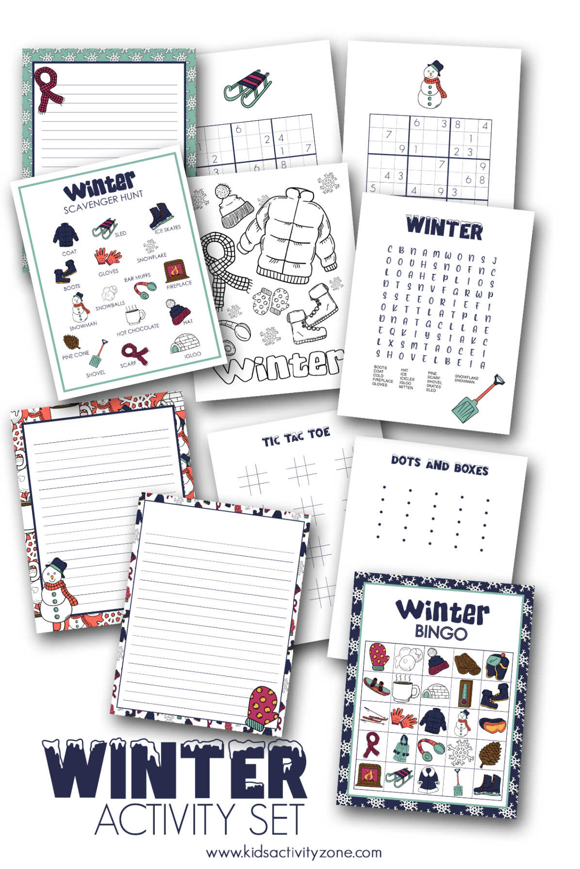 Printable winter activities packet for kids