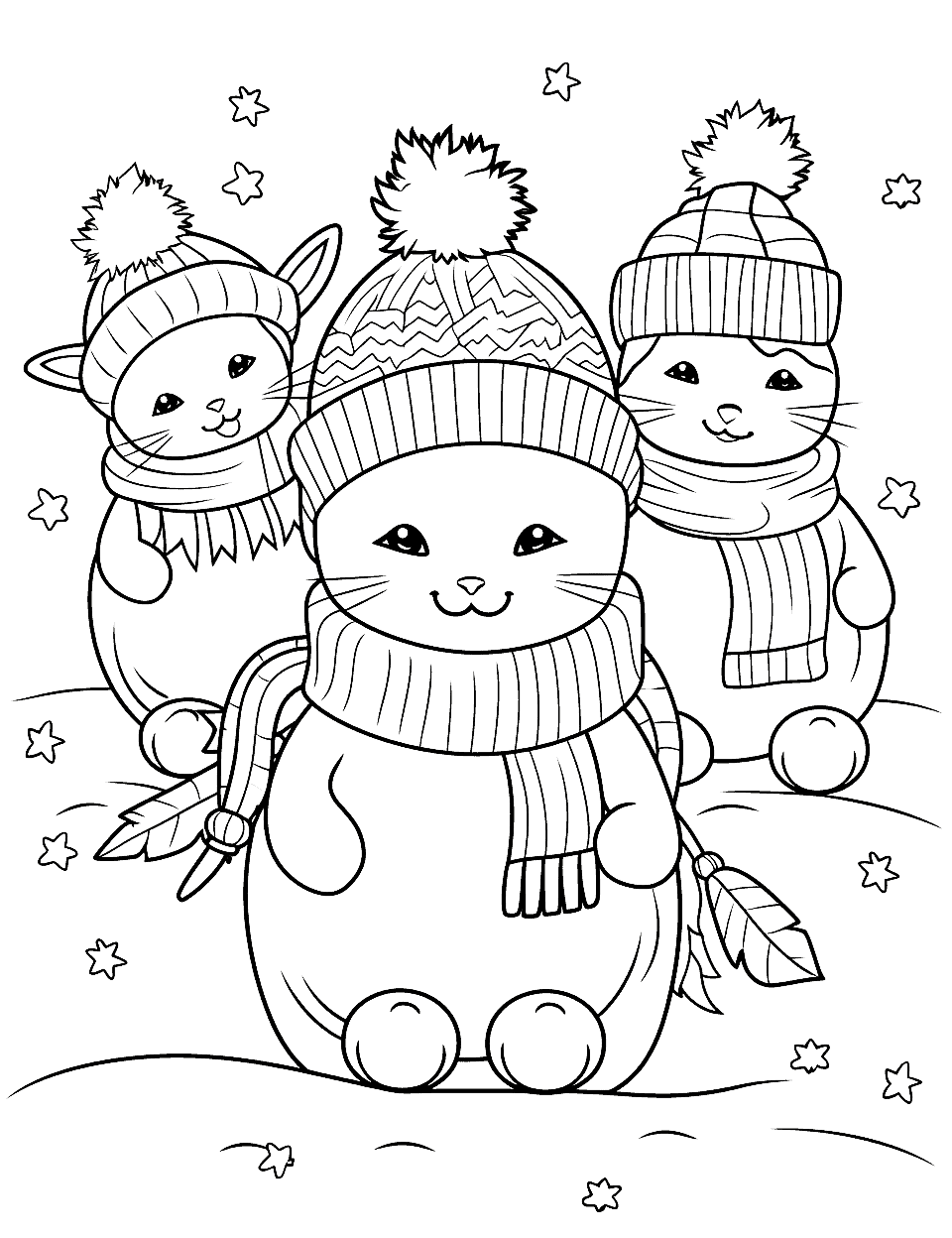 Winter coloring pages free printable sheets