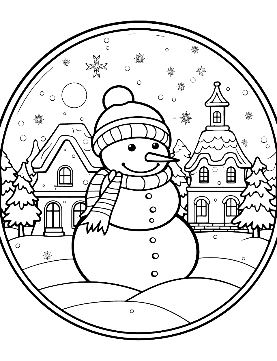 Winter coloring pages free printable sheets