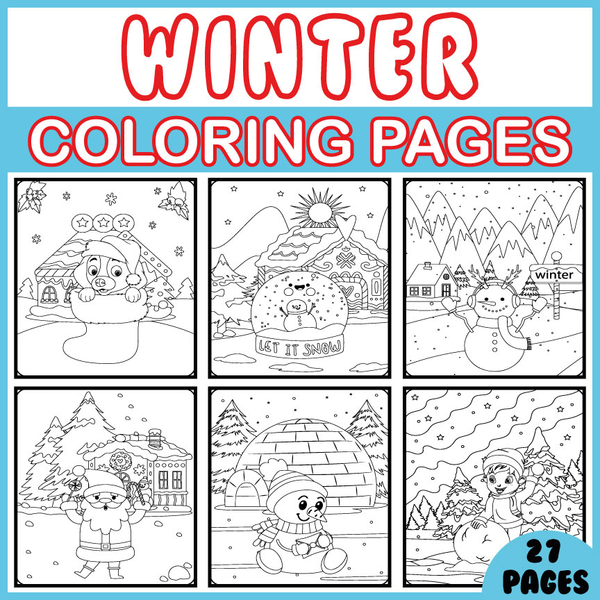 Winter coloring pages printable sheets winter coloring book pages v made by teachers