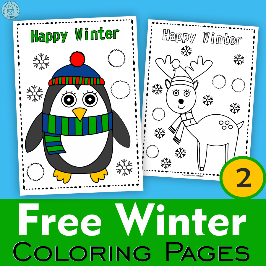 Free winter coloring pages for kids