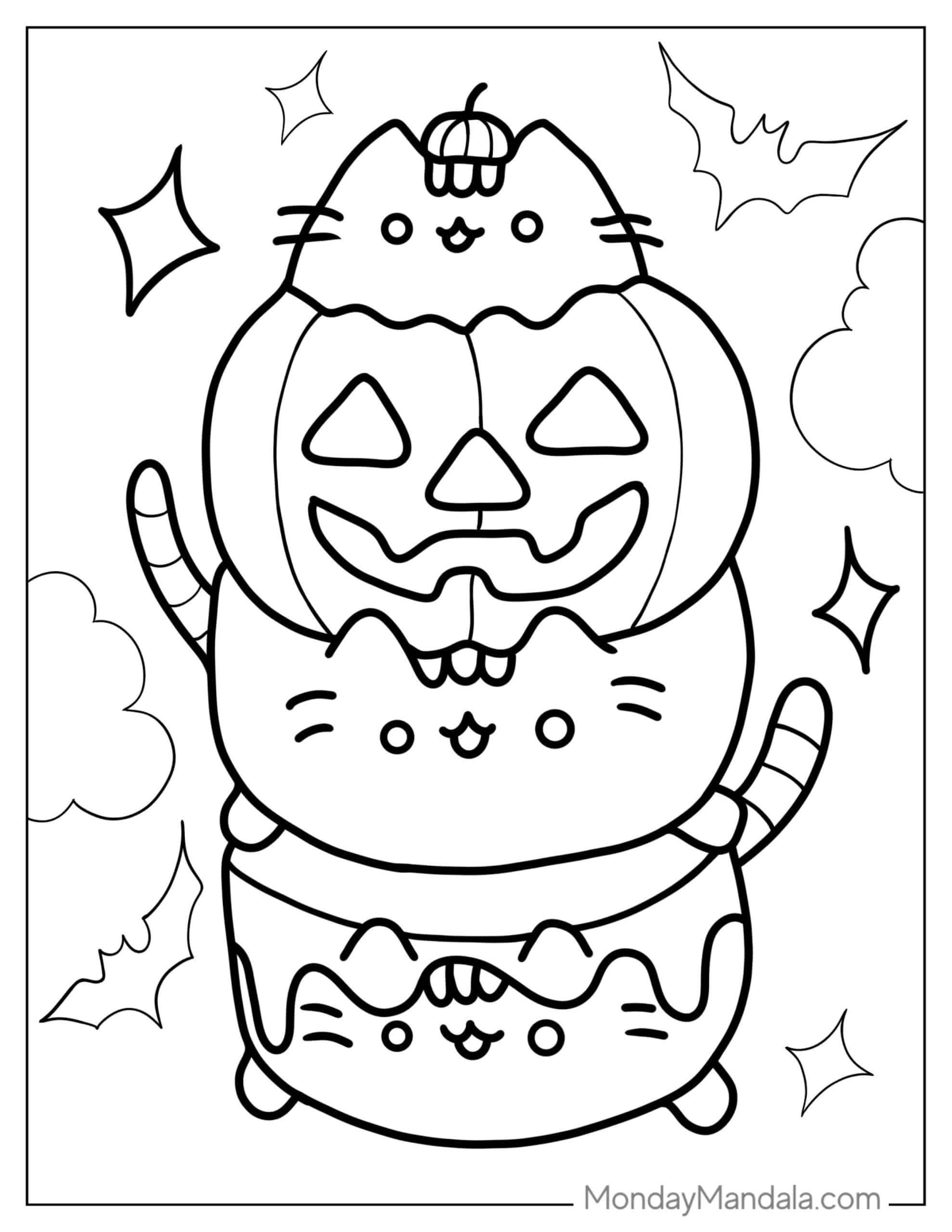 Pusheen coloring pages free pdf printables pusheen coloring pages cute coloring pages hello kitty colouring pages