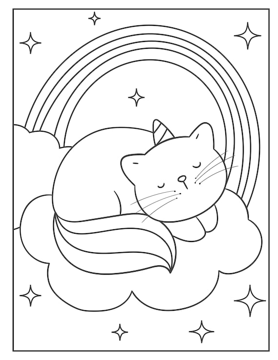 Printable kitten coloring pages for children