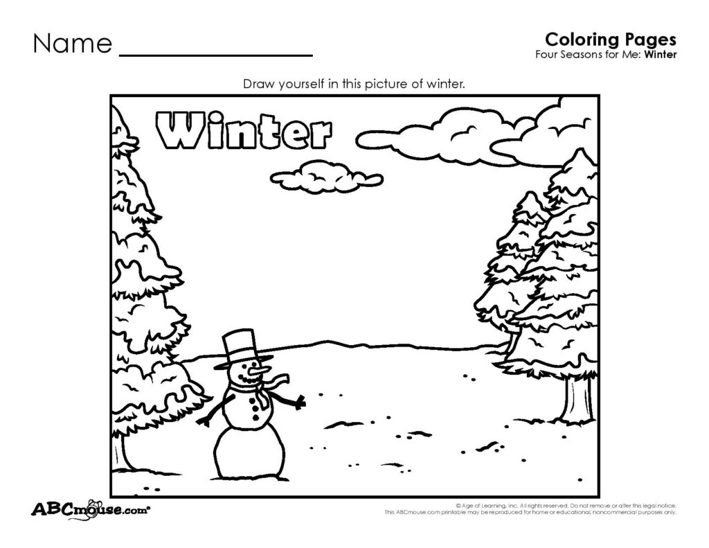 Winter coloring pages for kids