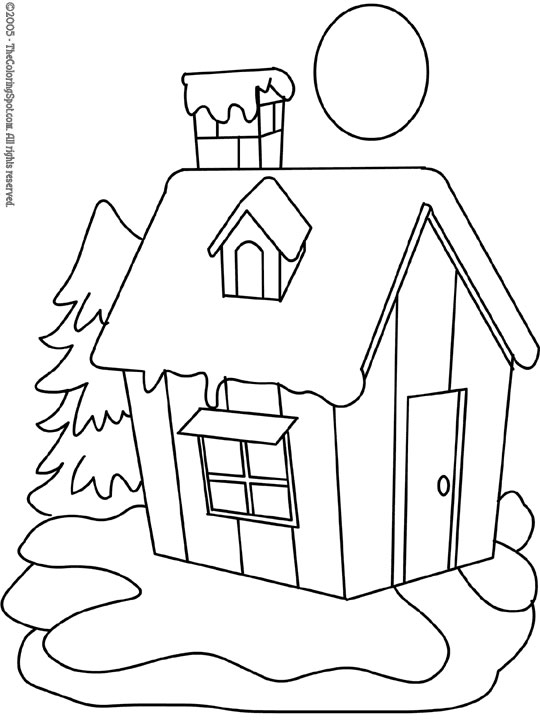 Winter scene coloring page audio stories for kids free coloring pages colouring printables