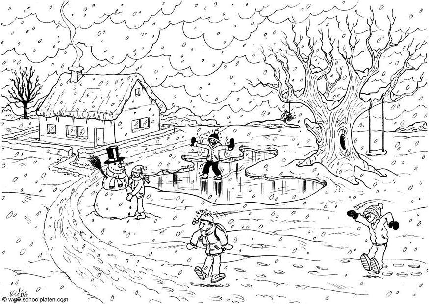 Coloring page winter