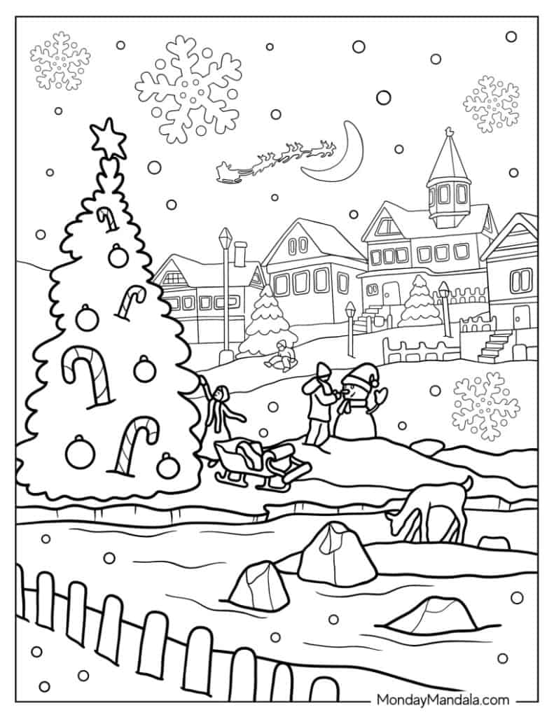 Winter coloring pages free pdf printables