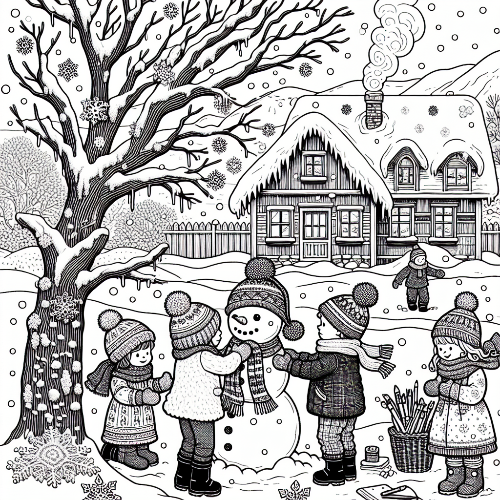 Winter coloring pages â custom paint by numbers