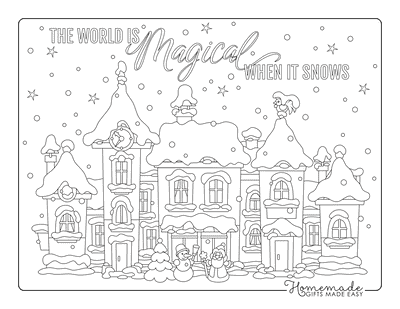 Free printable winter coloring pages for kids adults