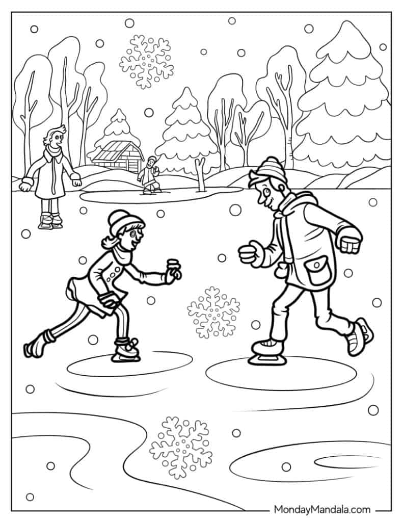 Winter coloring pages free pdf printables