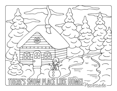 Free printable winter coloring pages for kids adults