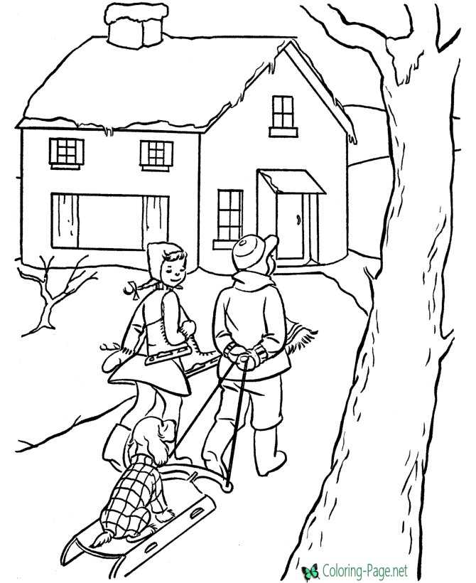 Winter coloring pages