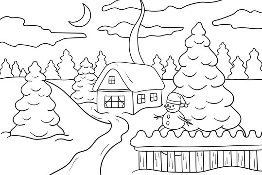 Winter coloring page images â browse photos vectors and video