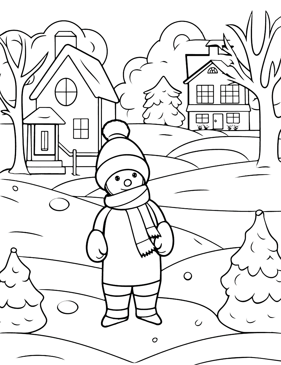 Winter coloring pages free printable sheets