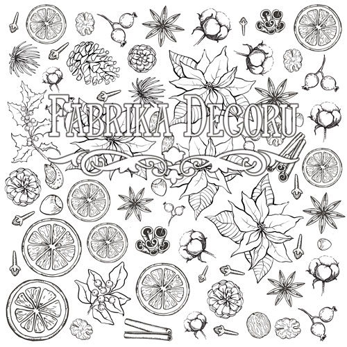 Paper for coloring with inks botany winter art handicraft scrapbooking