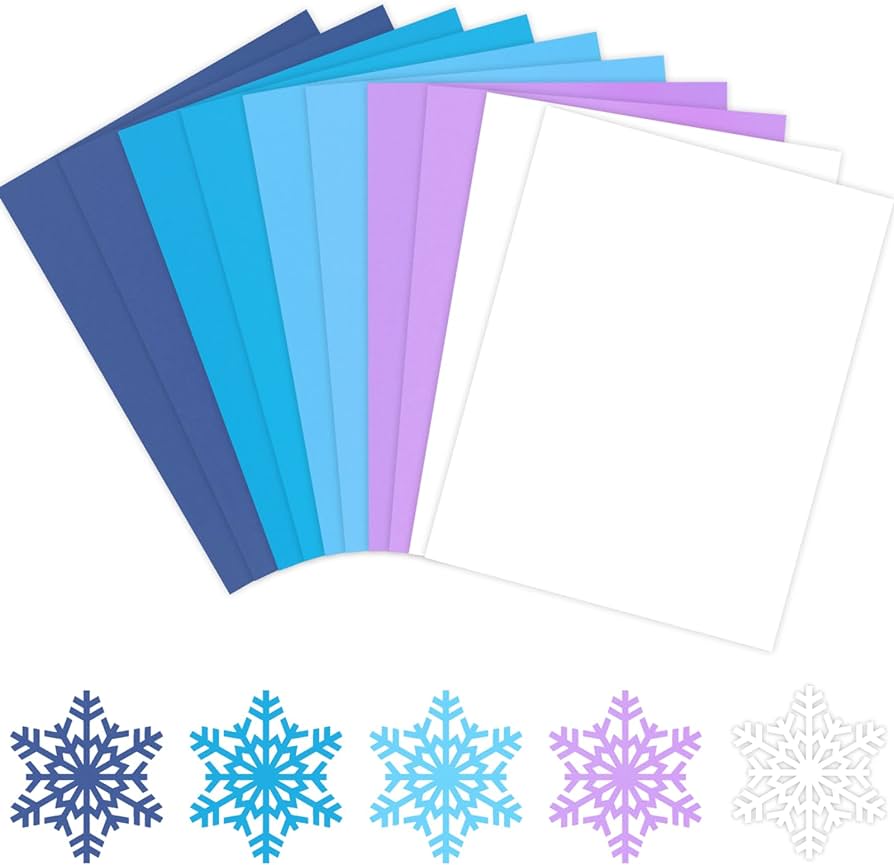 Anydesign sheet assorted winter wonderland christmas card stock paper blue purple white colored scrapbook paper for diy card making winter christmas frozen party school home supplies x