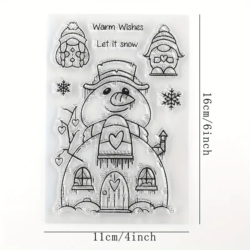 Christmas gnome stamps for diy scrapbooking album winter card making decoration paper craft tiny gingerbread mini rudolph reindeer christmas snow rubber clear stamps