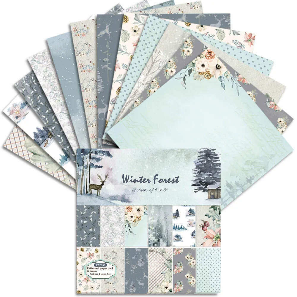 Pcs x winter forest paper pad diy scrapbooking background diary album