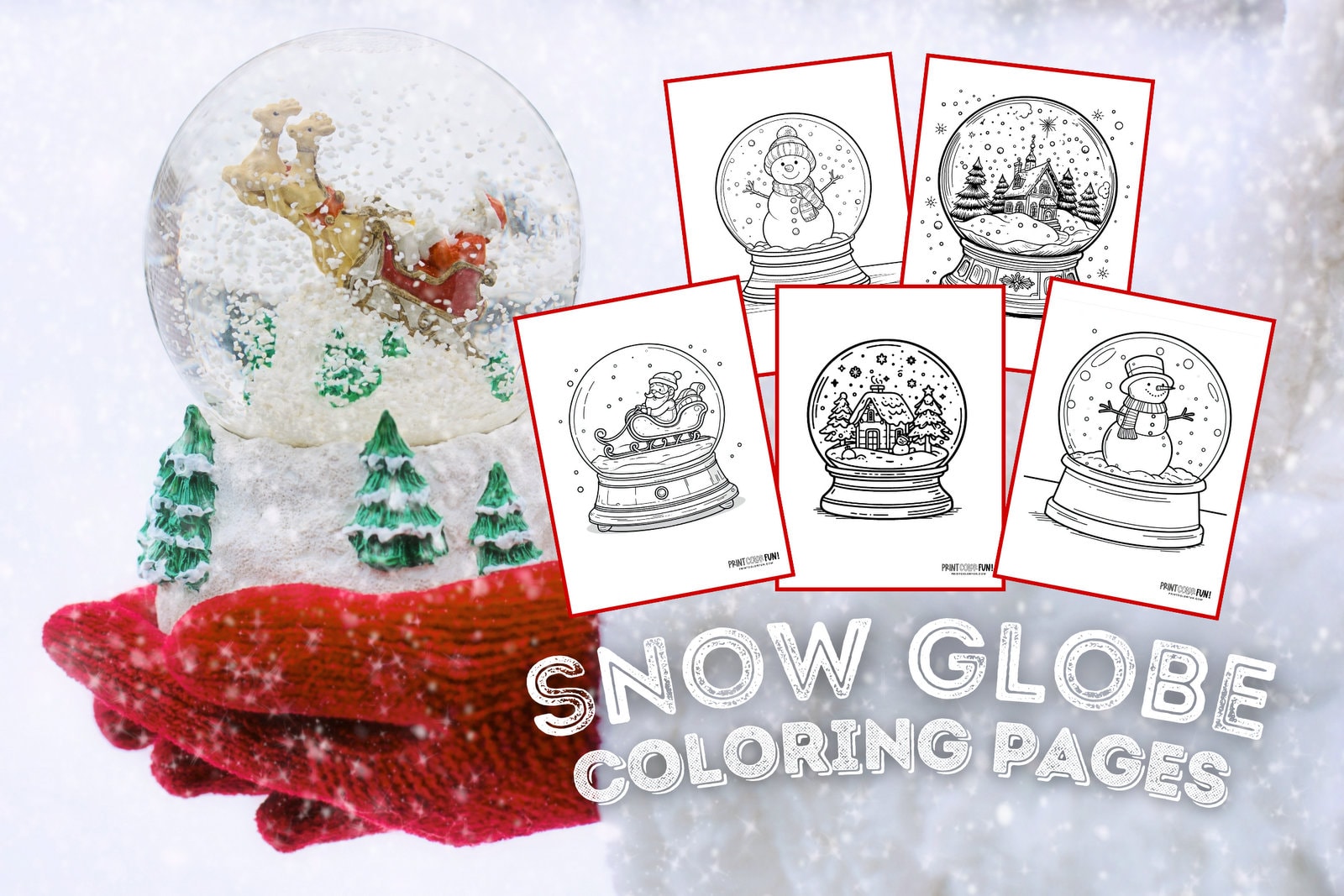 Snow globe clipart coloring pages for a magical holiday season at