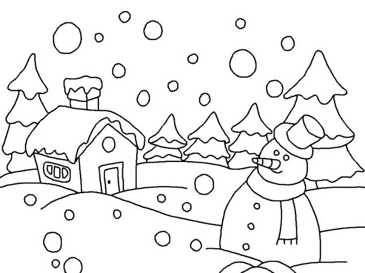 Color these beautiful winter coloring pages pdf with kids