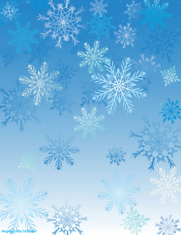 Free snowflake printable scrapbook page â angies crafty stuff