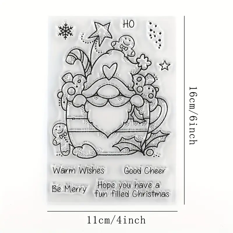 Christmas gnome stamps for diy scrapbooking album winter card making decoration paper craft tiny gingerbread mini rudolph reindeer christmas snow rubber clear stamps