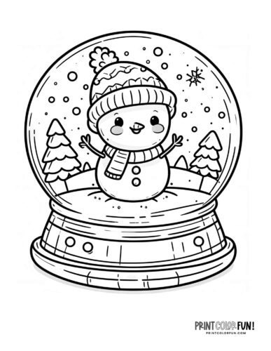 Snow globe clipart coloring pages for a magical holiday season at