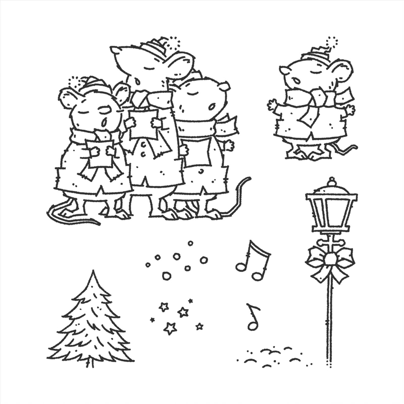Caroling mice stamp seal new arrival for diy scrapbooking paper card making album craft winter clear stamps aa
