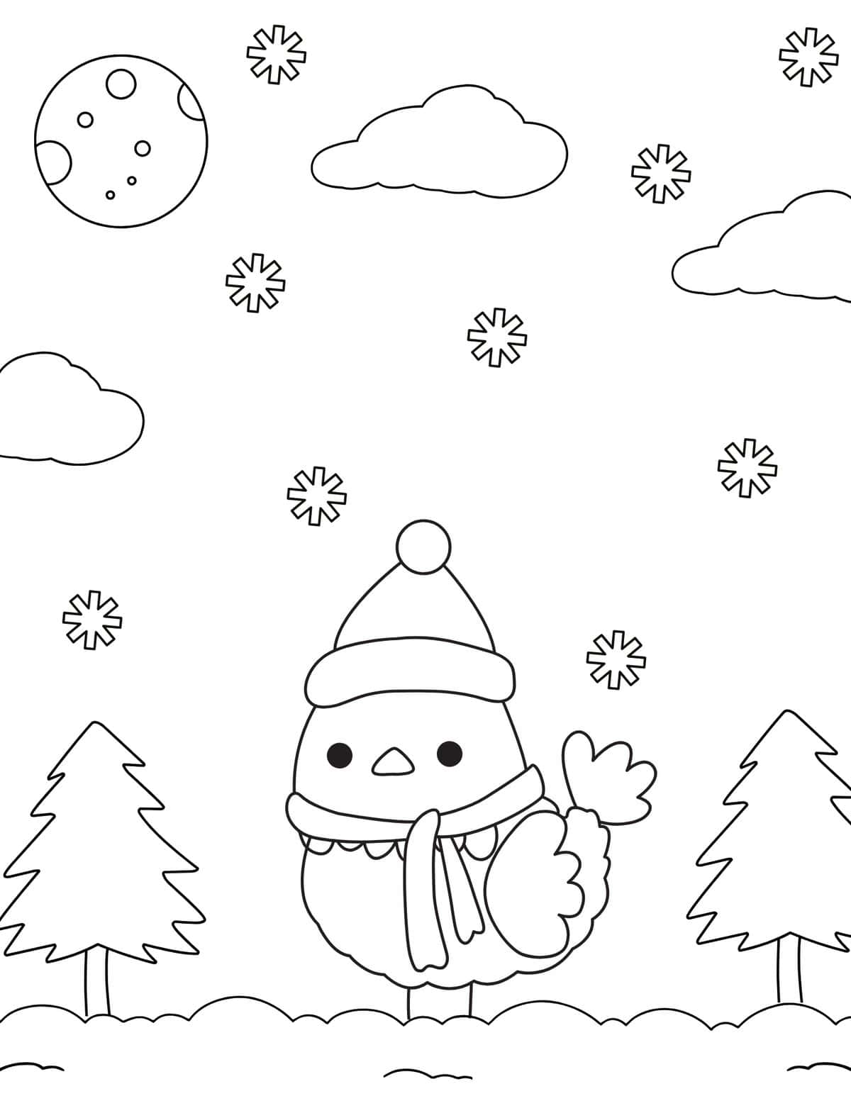 Free winter coloring pages for kids