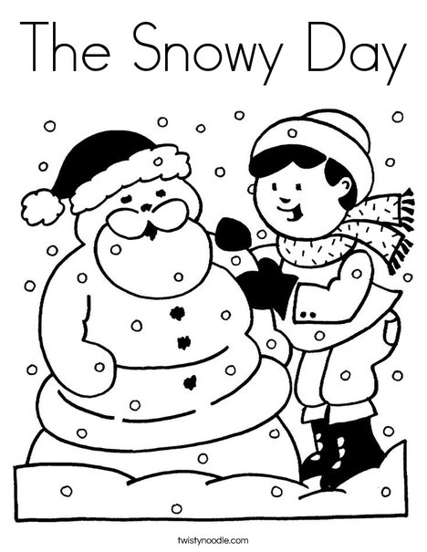 The snowy day coloring page