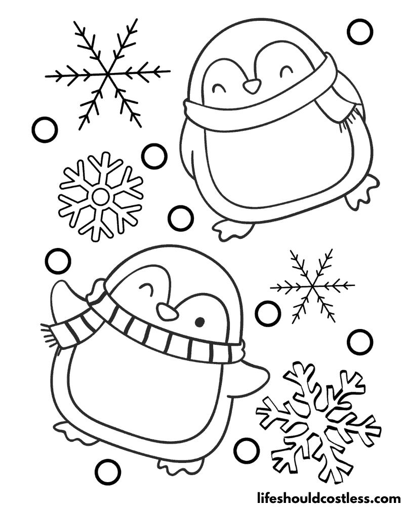 Snow coloring pages free printable pdf templates