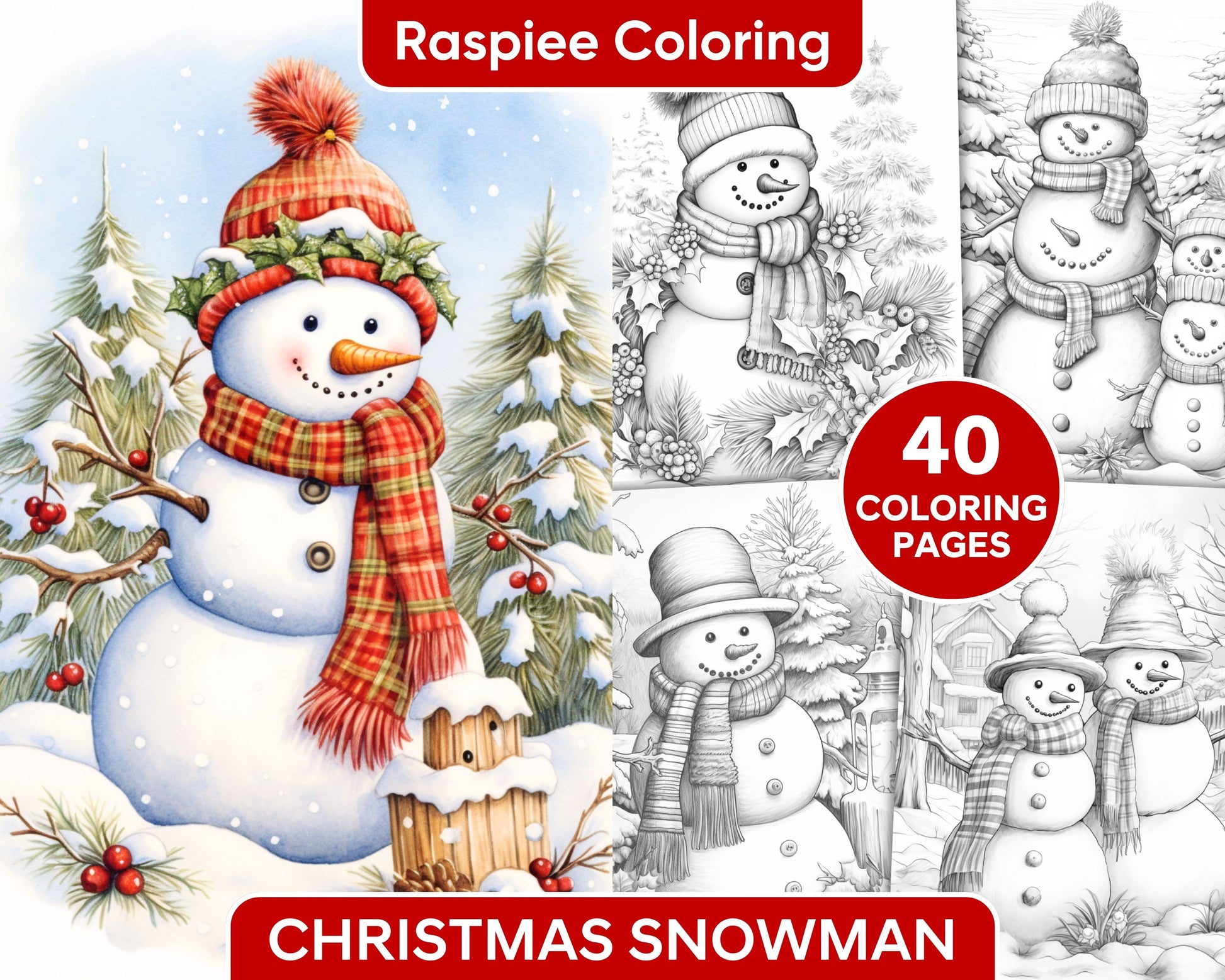 Chistmas snowman grayscale coloring pages for adults printable pdf â coloring