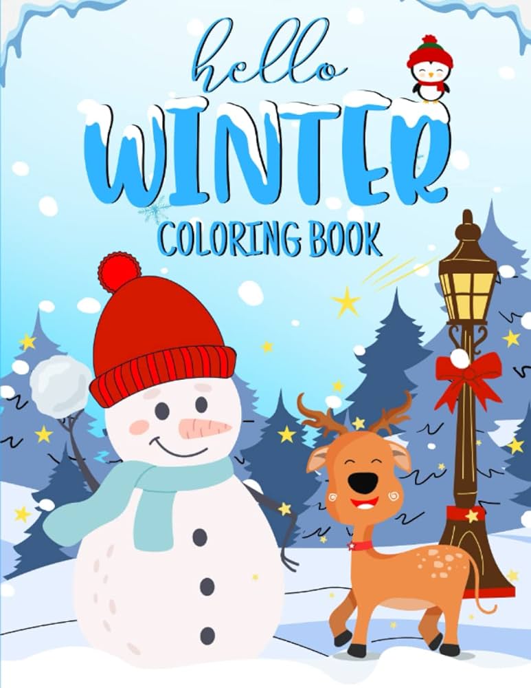 Winter coloring book simple and easy winter coloring book for kids with beautiful snowman and christmas coloring pages publishing maky books