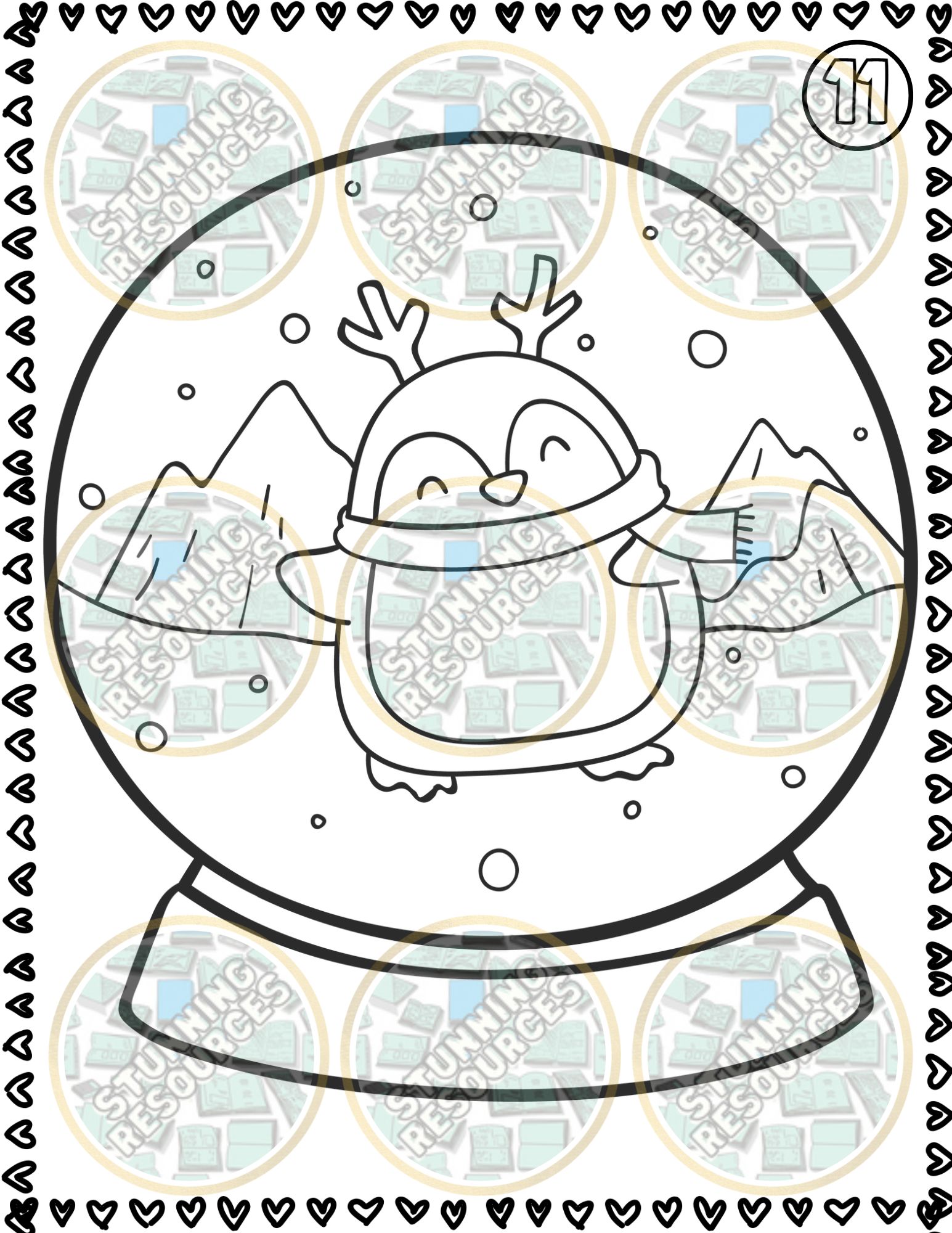 Snow globe coloring pages v made by teachers