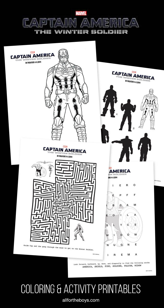 Captain america the winter soldier printables â all for the boys