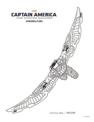 Captain america the winter soldier falcon coloring page