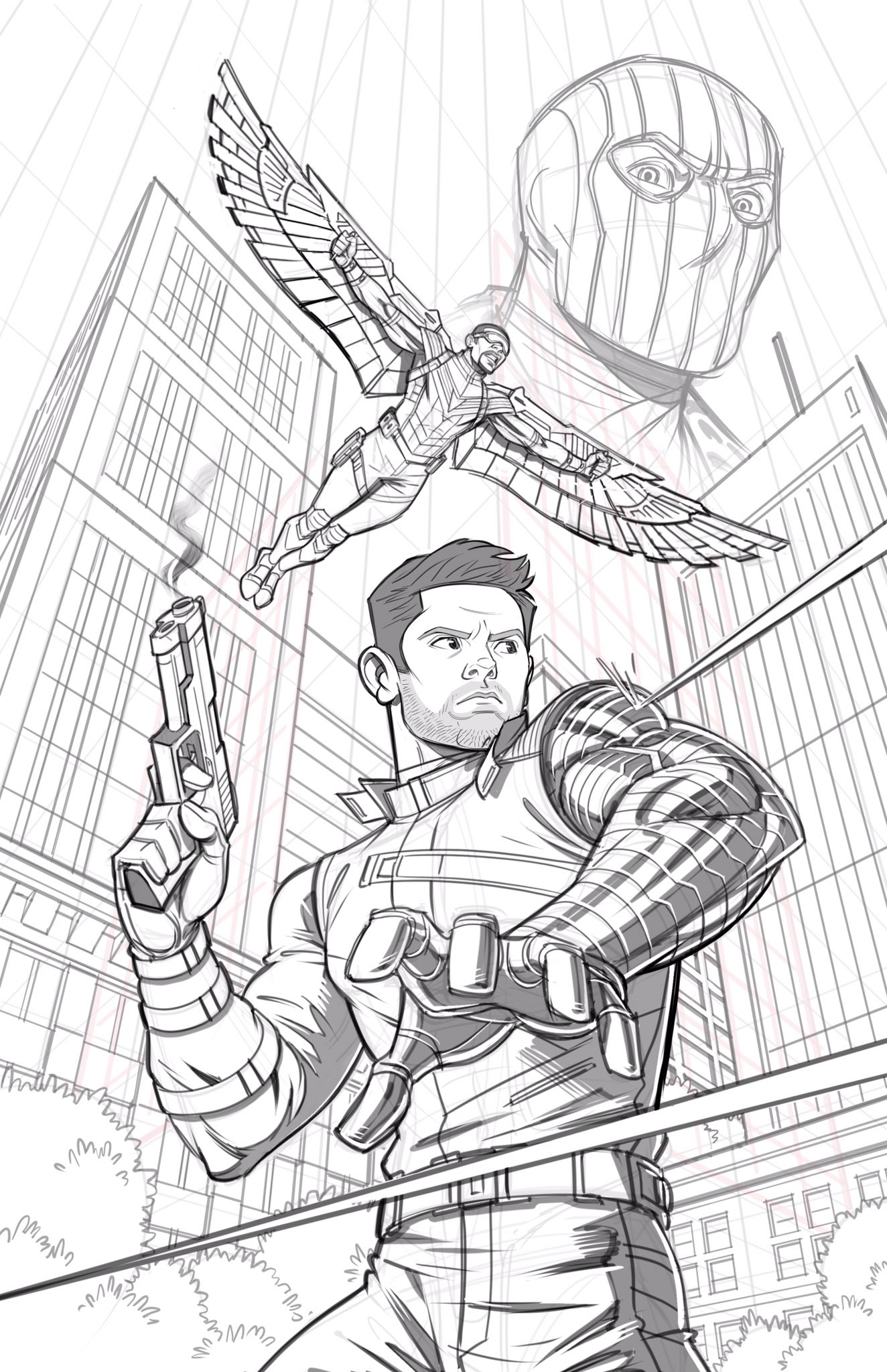 Kyle petchock art on x digital pencils for my falcon the winter soldier fan art which im working on in pro create between other stuff ð inks next more ing soon