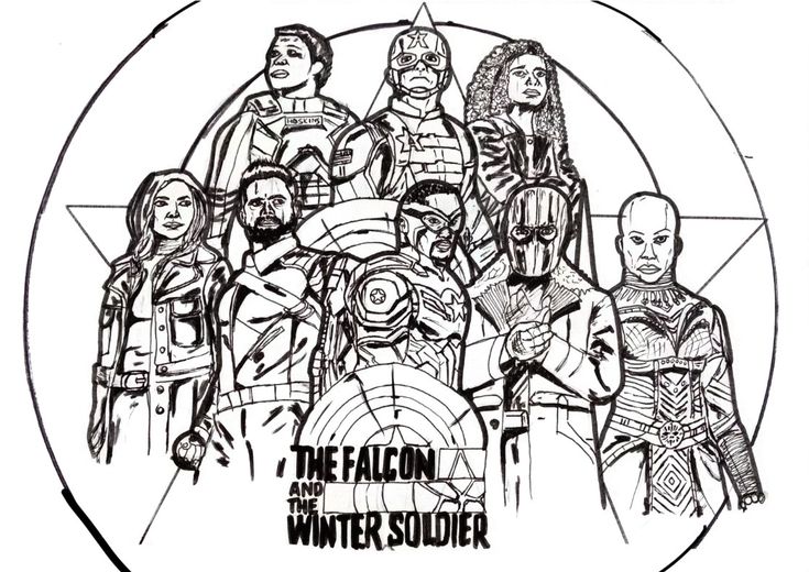 The falcon and the winter soldier printable colouring page printable coloring pages coloring pages printable coloring