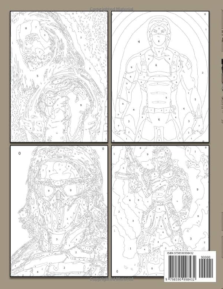 Winter soldier color by number winter soldier color book an adult coloring book for stress