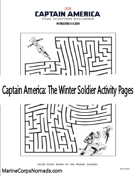 Captain america the winter soldier coloring and activity pages