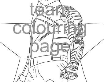 Bucky barnes marvel the falcon and the winter soldier colouring coloring page mcu