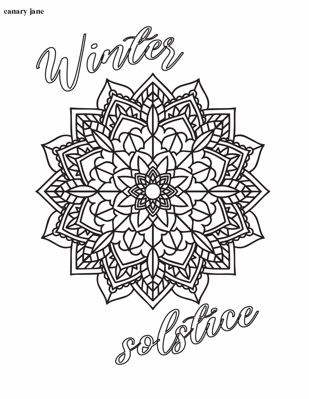 Winter solstice star coloring pages