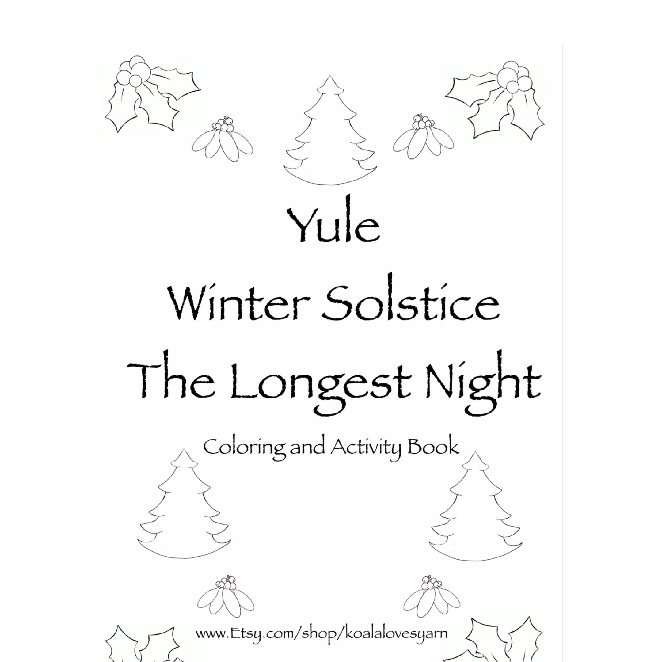 Coloring pages of yule winter solstice coloring and activity book of shadows christmas