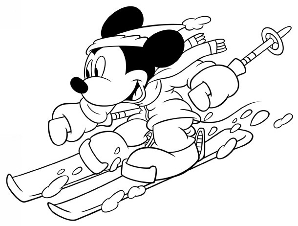 Coloring page winter sports