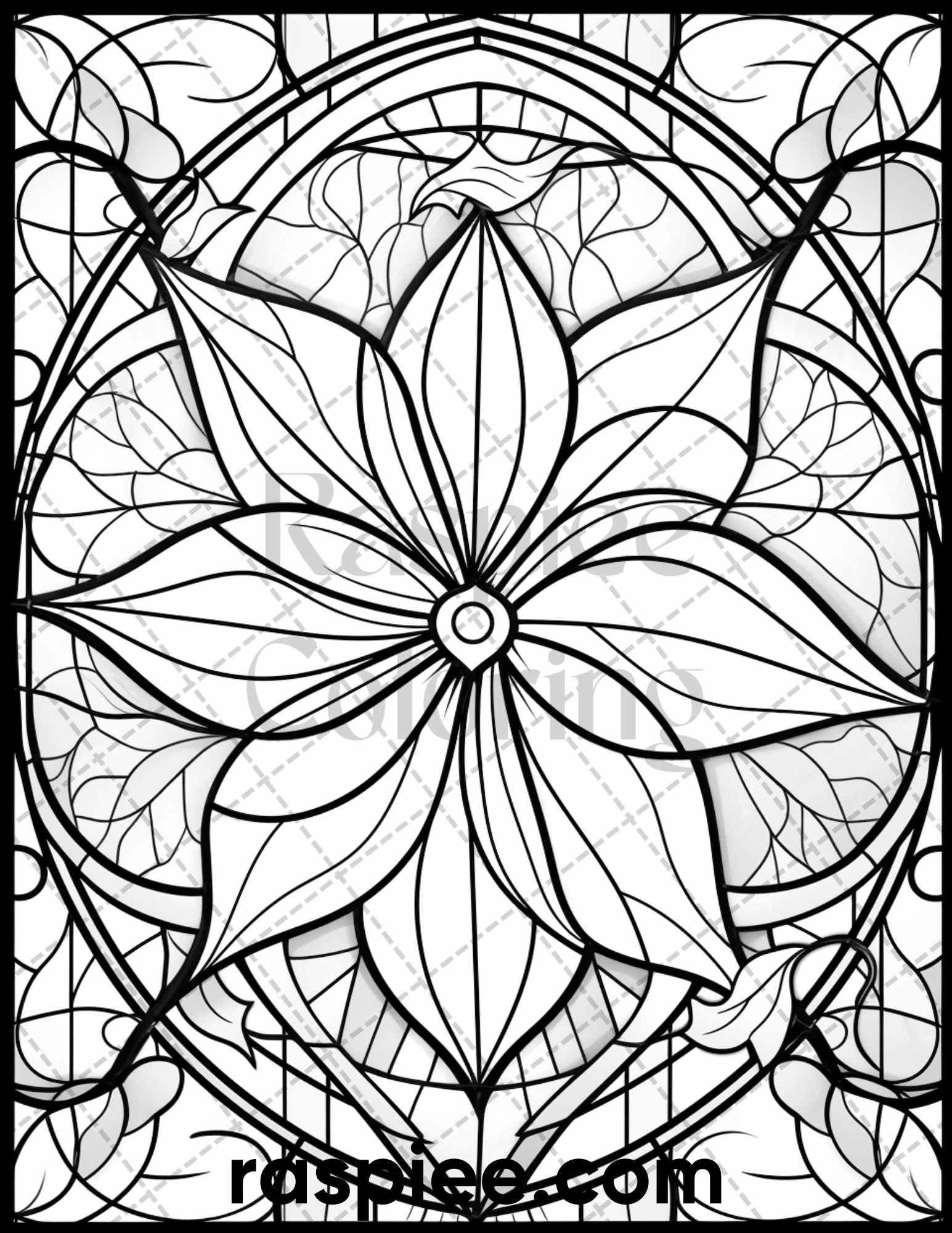 Christmas stained glass grayscale coloring pages for adults printa â coloring