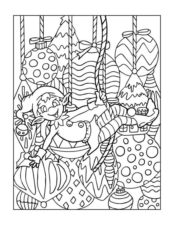 Christmaswinter themed coloring pages pages instant download