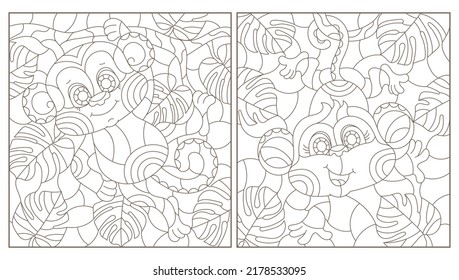 Coloring page snowman winter bookmarks stock illustration