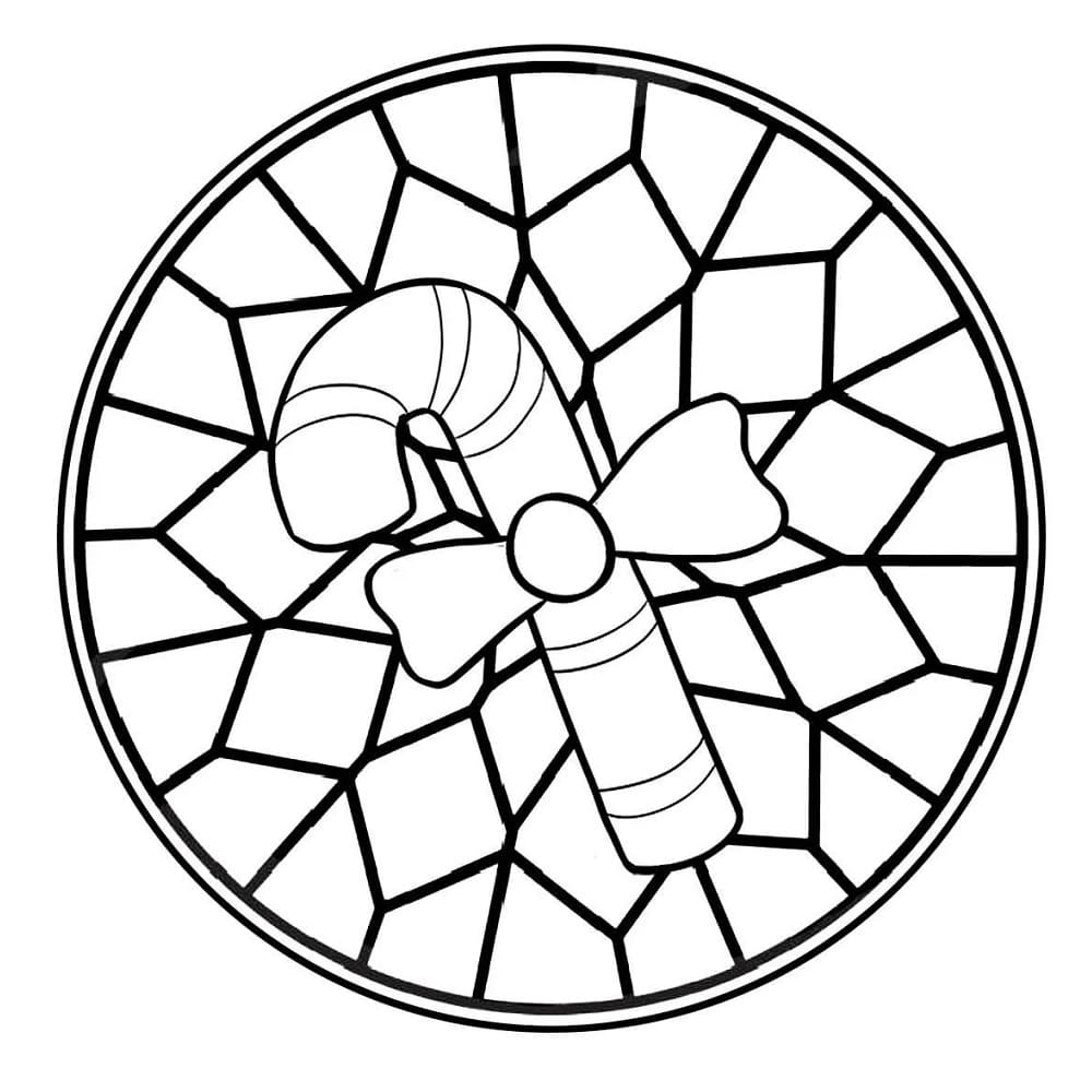 Christmas stained glass coloring page