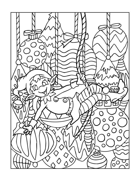 Christmaswinter themed coloring pages pages instant download