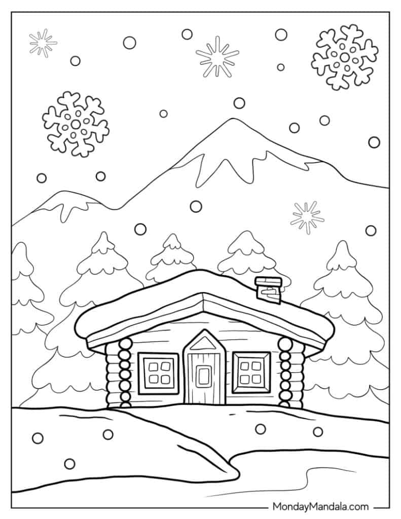 Winter coloring pages free pdf printables